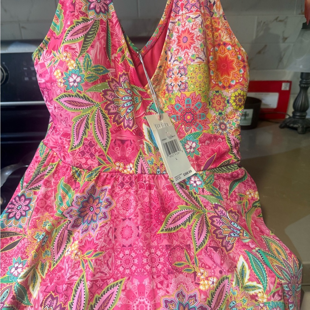 Johnny Was Vibrant Floral bathingsuit - Picture 8 of 8